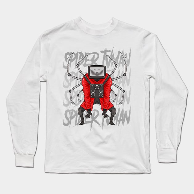 SKIBIDI TOILET TV MAN Long Sleeve T-Shirt by Draw For Fun 